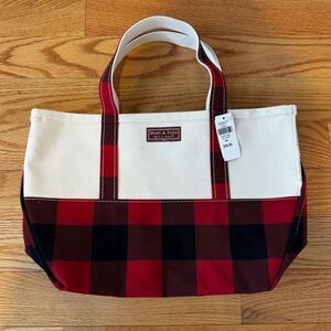 L. L. Bean High Bottom Buffalo Check Boat Tote Medium